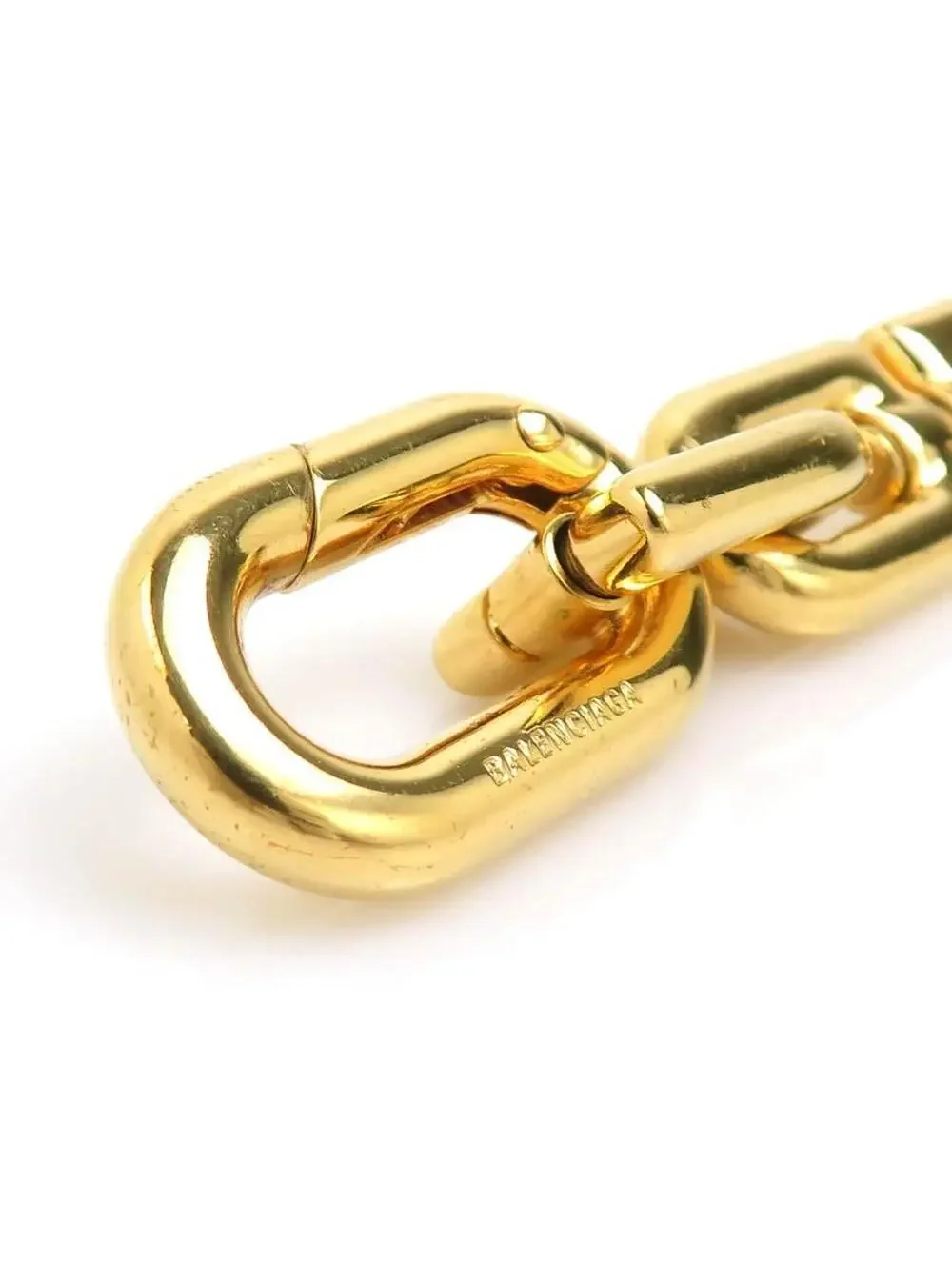 Auth Balenciaga B Chain Bracelet Gold #322524B39B